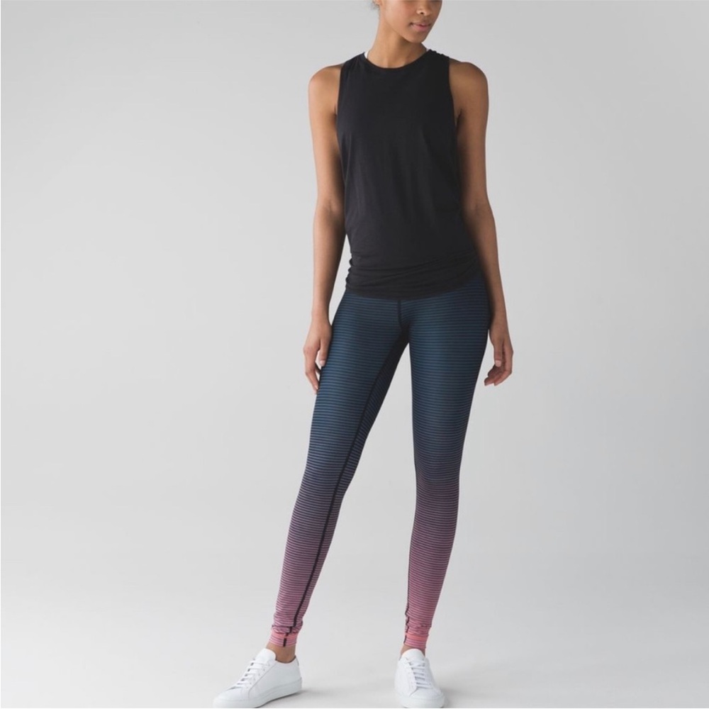 Lululemon Wunder Under Leggings Double Gradient High-Rise Stripes Yum Yum Pink 2